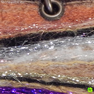 detalle colgante geoda circular de lana afieltrada